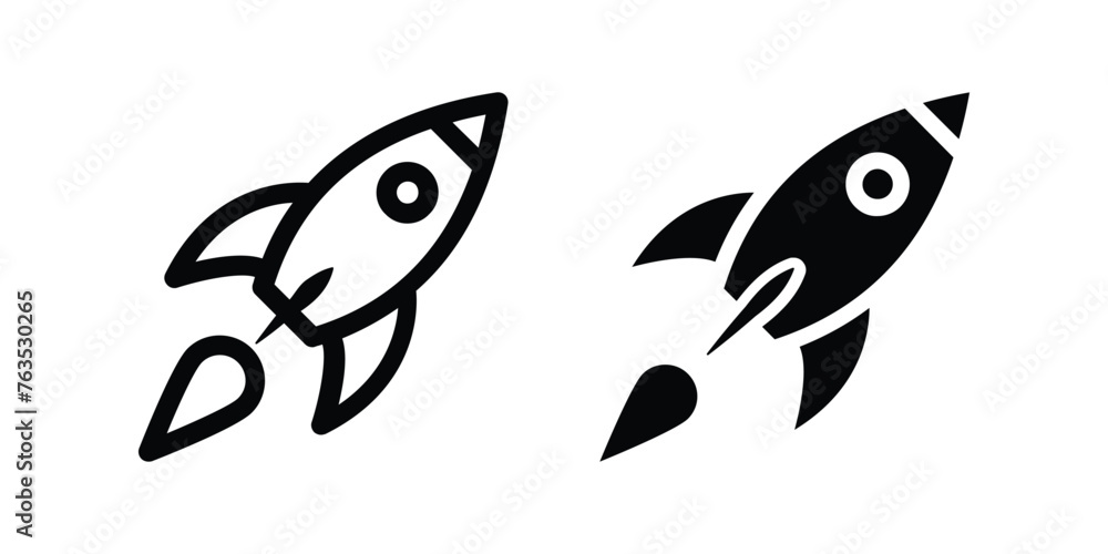 Fototapeta premium Rocket launch icon. flat illustration of vector icon