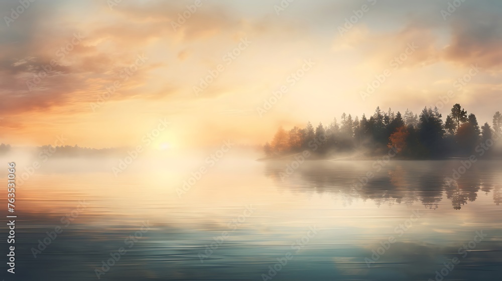 A Serene Blurred Background: Secluded Lake