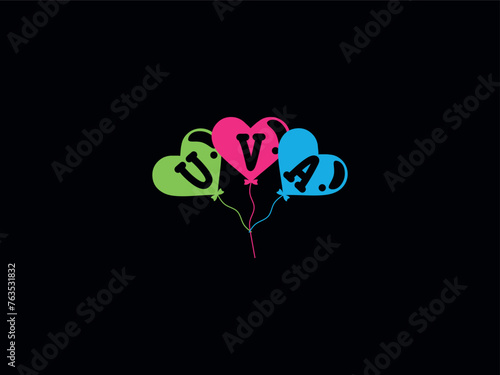 Luxury UVA Kids Shop Logo Icon Vector