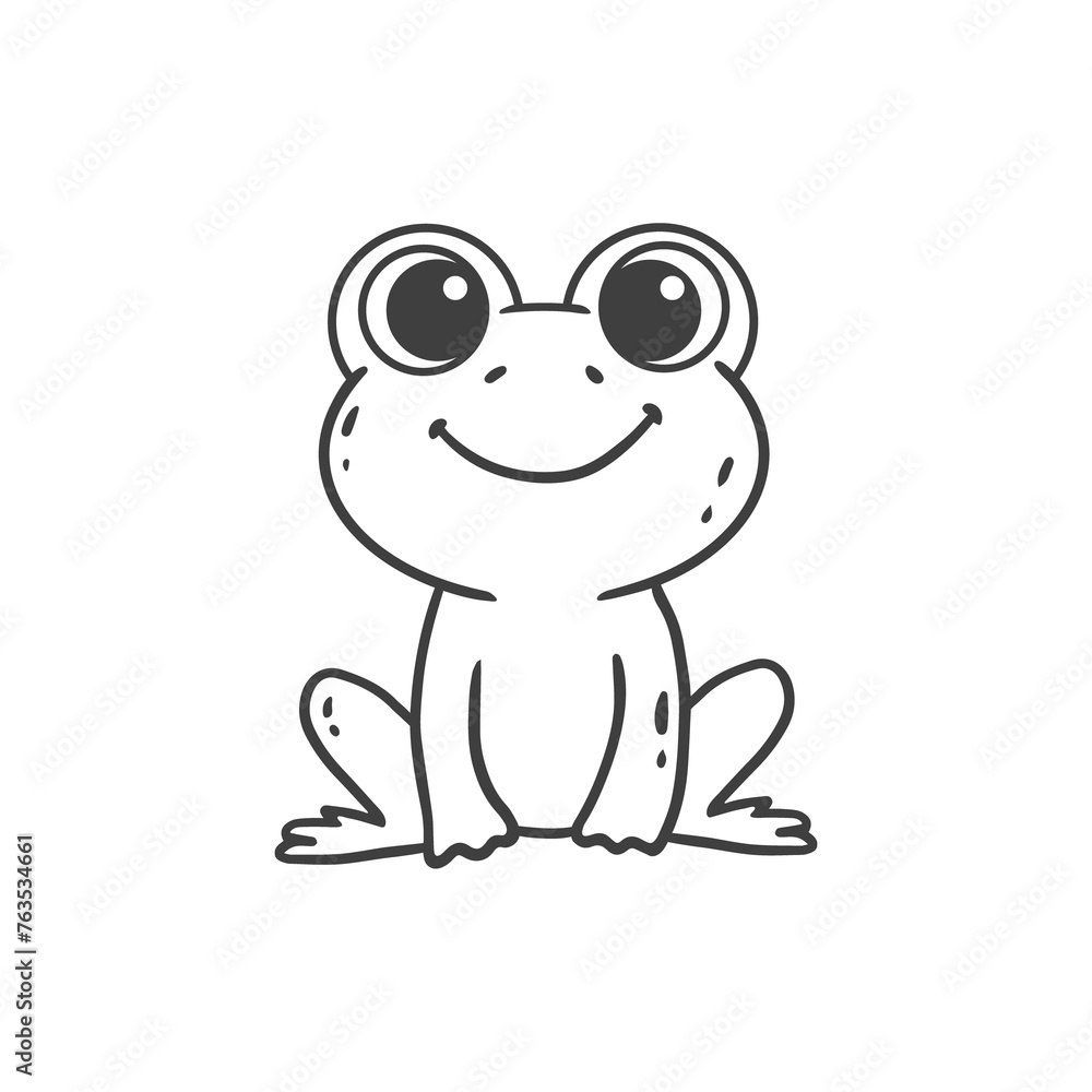 cute cartoon frog in doodle style on a white background. cute cartoon frog in doodle style on a white background.