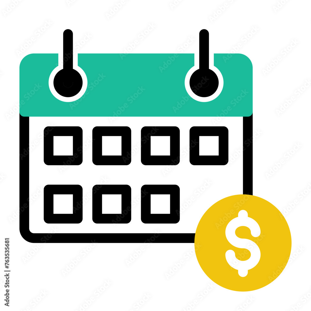 This is the Calendar icon from the Accounting icon collection with an mixed color style This is the Calendar icon from the Accounting icon collection with an mixed color style