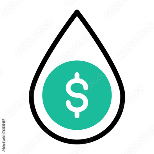 This is the Drop icon from the Accounting icon collection with an mixed color style