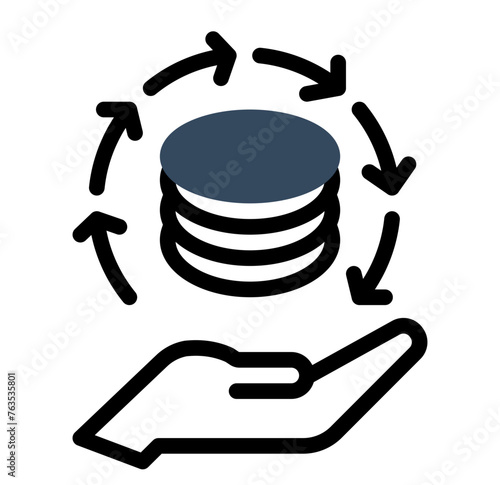 This is the Return on Investment icon from the Accounting icon collection with an mixed color style