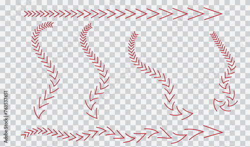 Baseball Stitches icon vector set. Baseball illustration sign collection. Sport symbol or logo