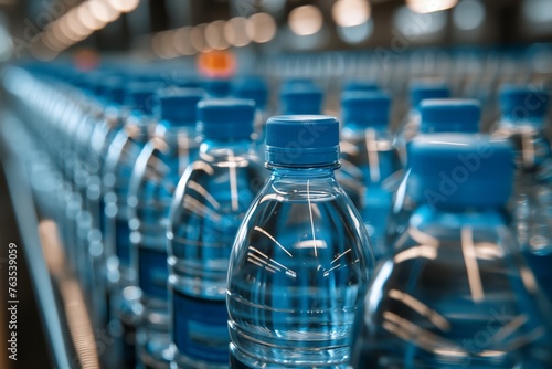Mass Production of Bottled Water in a Modern Factory