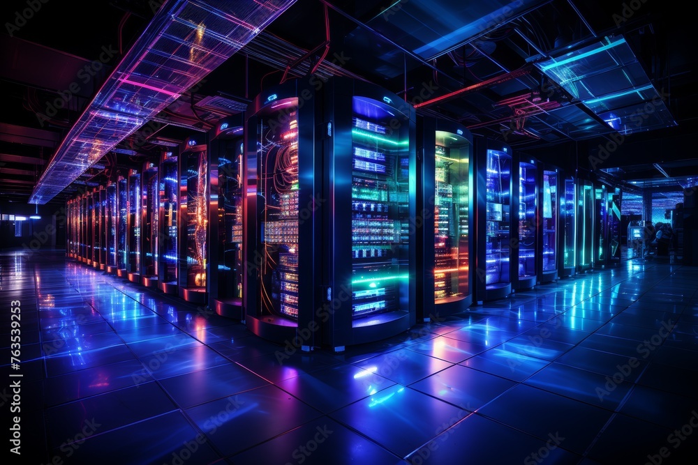 Fototapeta premium Room Filled With Multicolored Lights