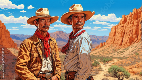 detailed vibrant illustration of a cowboy