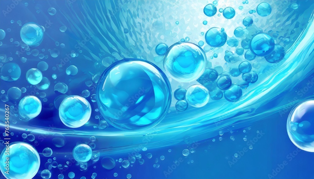 abstract blue water bubbles background