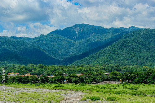 Obraz na plátně Himalayas in the town of Rishikesh, India