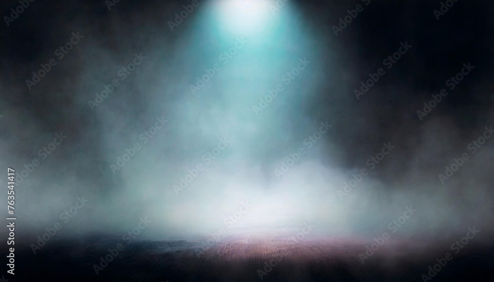 abstract dark concentrate floor scene with mist or fog spotlight and display