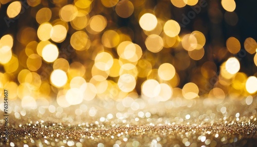 christmas background with golden stars and bokeh effect