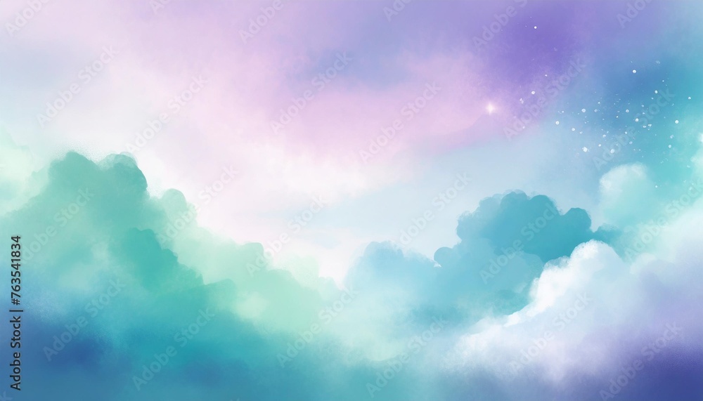 heavens above celestial concept background banner beautiful blue pink purple green lilac light filled heavenly ethereal cloud scape depicting the heavens above