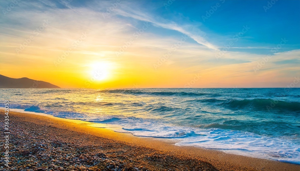 beautiful mediterranean tropical beach sunrise background