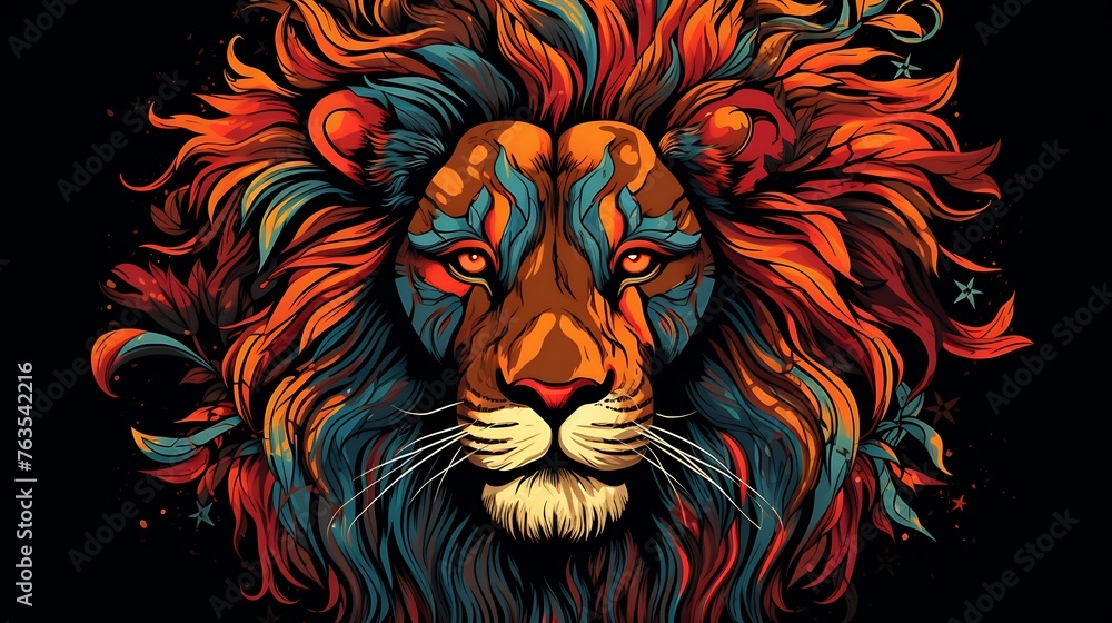 Regal Majesty: A Striking and Vibrant Image Showcasing the Majestic Presence of a Lion, Its Golden Mane Radiating Power and Nobility Regal Majesty: A Striking and Vibrant Image Showcasing the Majestic Presence of a Lion, Its Golden Mane Radiating Power and Nobility