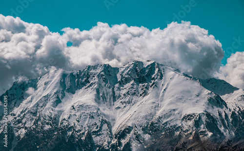 snow covered mountains