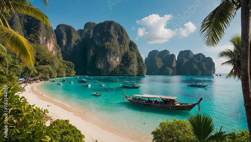 beautiful beach in Thailand relax photo