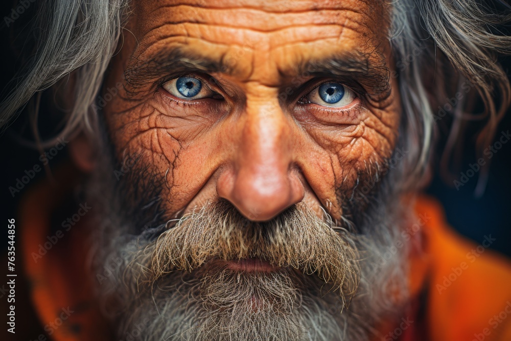 Elderly Man With Beard and Blue Eyes Elderly Man With Beard and Blue Eyes
