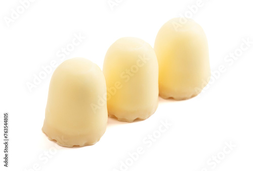 White Chocolate Covered Marhsmallows with a Waffer Base Known as Chocolate Kisses or Schokokuss Isolated on a White Background
