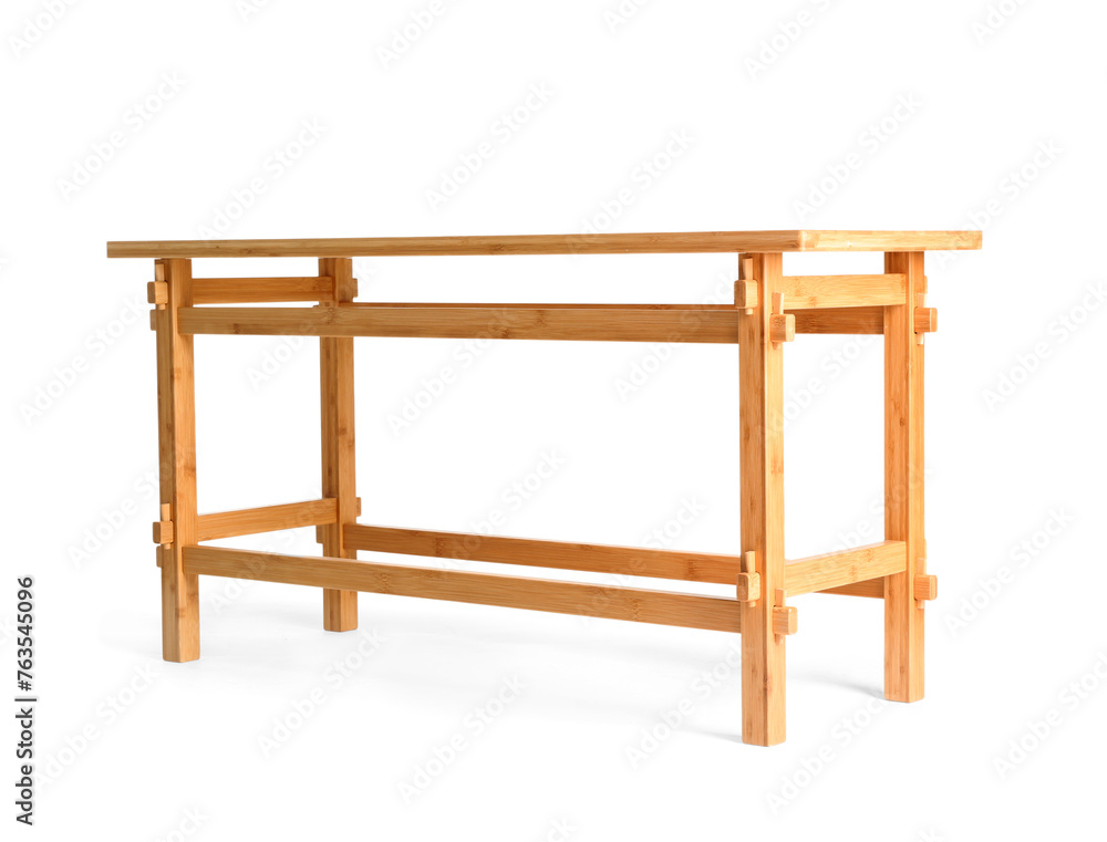 Rectangular simple wooden table on white background Rectangular simple wooden table on white background