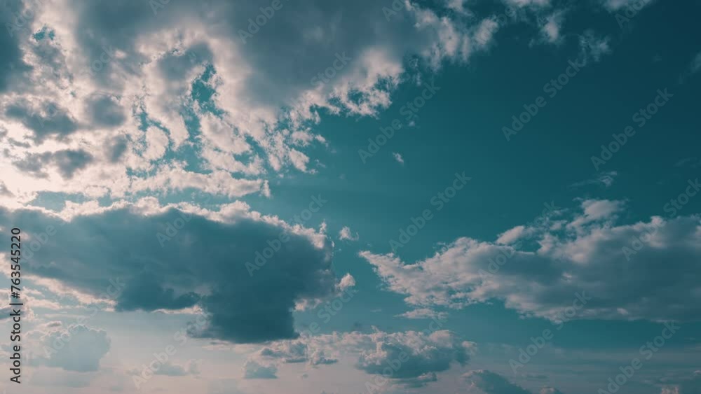 Sky With Different Types Of Clouds In Layers. Sky With Beautiful Silky ...