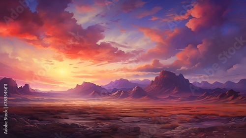 Twilight Splendor: Desert Landscape at Dusk
