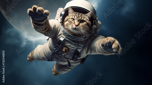 Gato astronauta no espaço  photo
