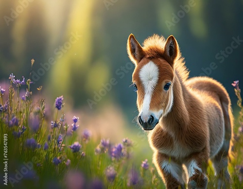Adorable Foal: Capturing the Charm of a Cute Fuzzy Baby Horse