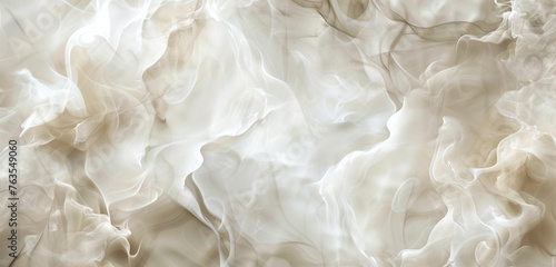 A serene and elegant display of pearl white and soft beige smoke, creating a timeless and sophisticated look over white
