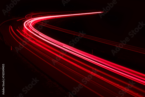 lights of cars driving at night. long exposure photo