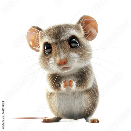 A cute little mouse with big eyes and a sad expression © DX