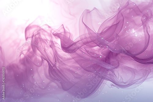 A tranquil viva magenta smoke scene, with flowing light and gentle splashes, forming an abstract background with an ink-in-water aesthetic