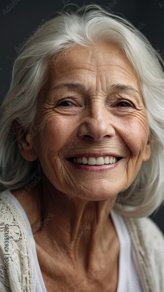 Happy smiling elderly white woman. Happy smiling elderly white woman.