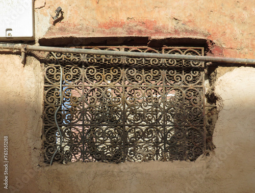 Traditional windows with forging grills in the old Medina of Marrakech.
UNESCO World Heritage. 