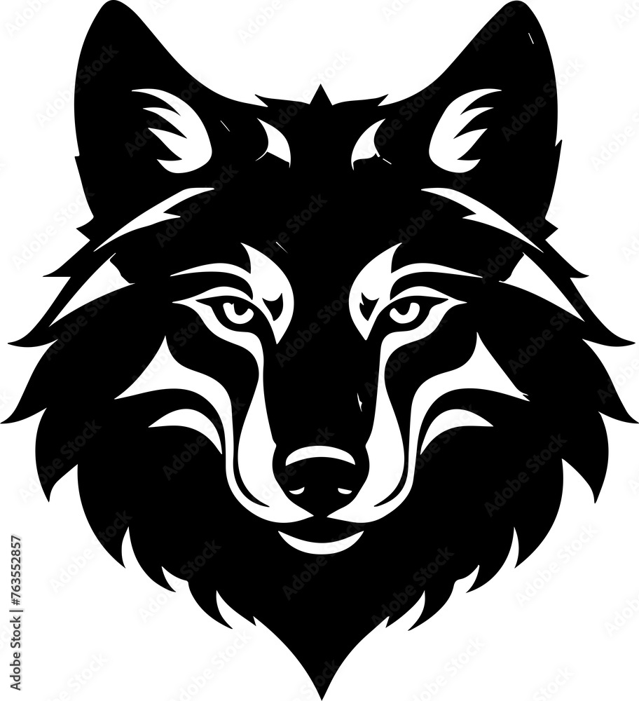 Wolf icon logotype design isolated on white background