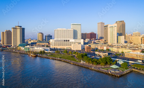 Aerial view of New Orleans harbor