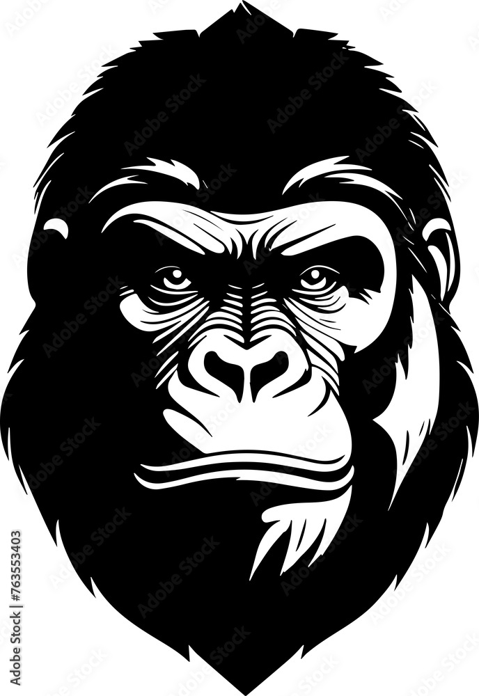 Chimpanzee head silhouette 