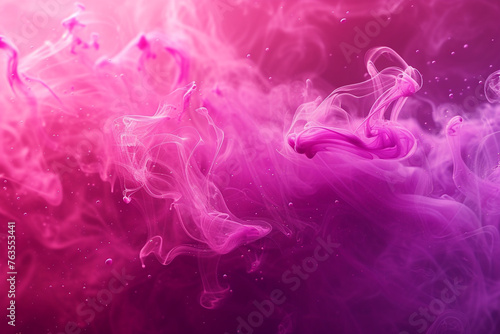 Flowing light viva magenta smoke with splashes  creating an abstract background illustration resembling ink in water  with a vibrant and dynamic appearance