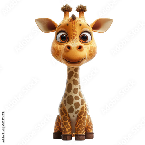 A giraffe with a big smile on its face