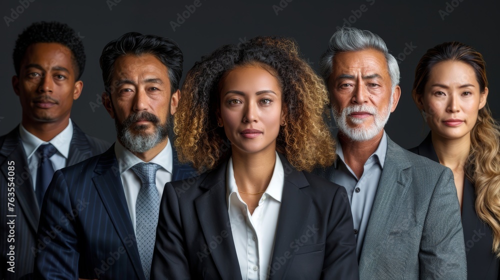 Ethnically Diverse and Mixed-Age Group of Focused Business Professionals Collage Generative AI Ethnically Diverse and Mixed-Age Group of Focused Business Professionals Collage Generative AI