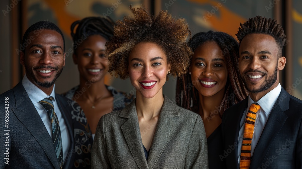 Fototapeta premium Diverse Business Team Collaborating in a Modern Office Space Generative AI