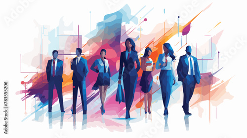 Abstract business people illustration flat vector  photo