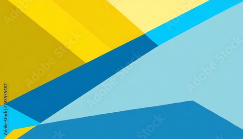 abstract light blue and yellow color geometric paper composition banner background
