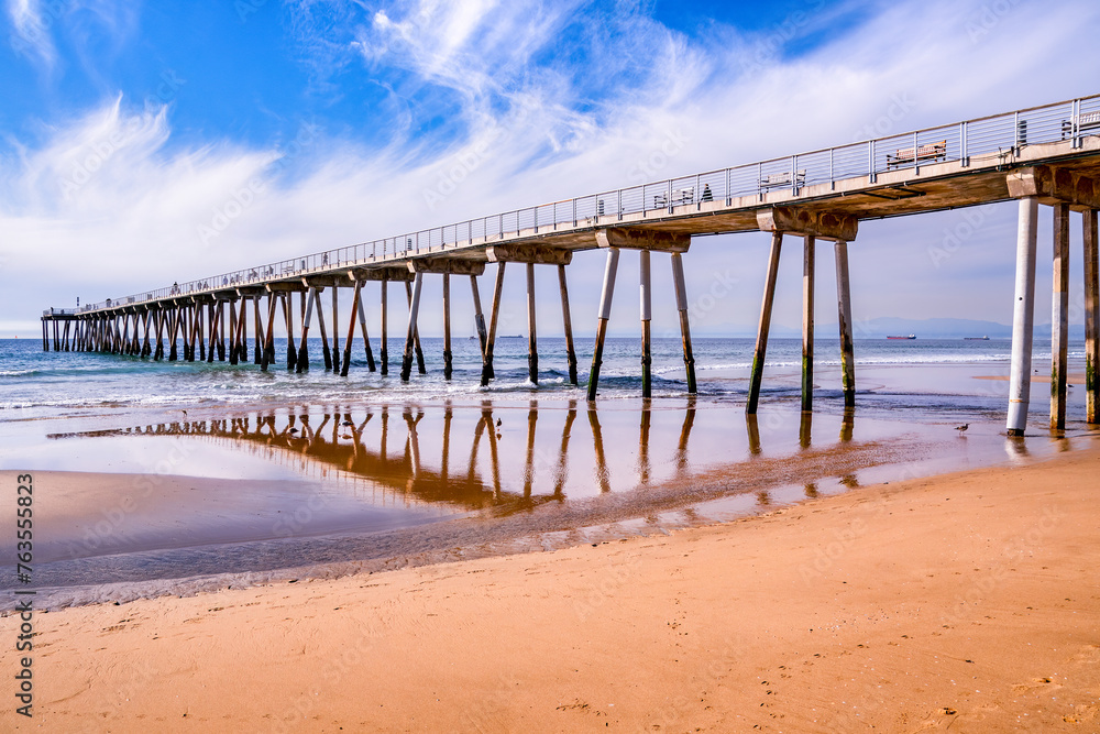 Southern California Pier with reflection