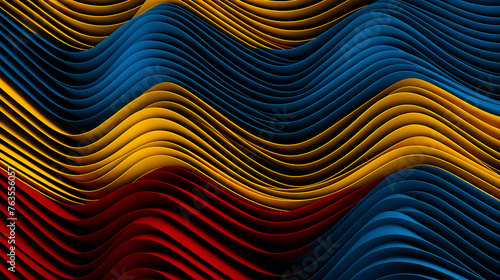 Pattern of waves grouped by colors