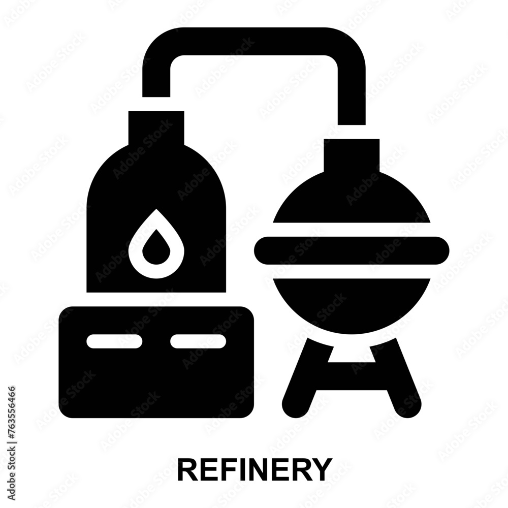 refinery, refineries, refinery plant, oil refinery, petroleum, manufacture, industry, factory expanded solid or glyph style icon for web mobile app presentation printing refinery, refineries, refinery plant, oil refinery, petroleum, manufacture, industry, factory expanded solid or glyph style icon for web mobile app presentation printing