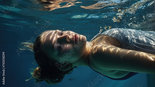 young woman underwater