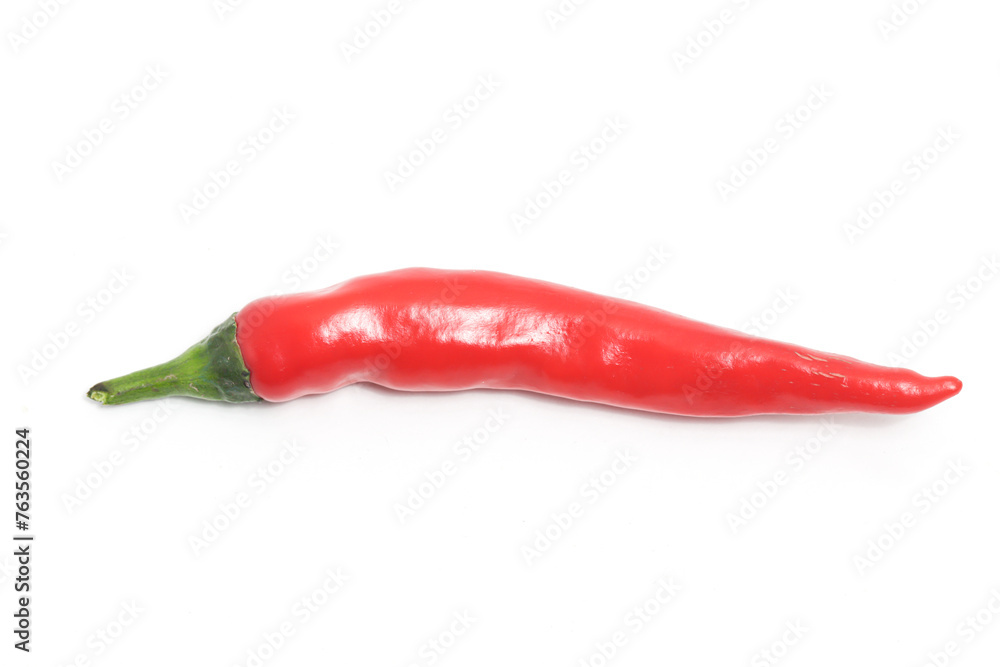 Red hot chili pepper side view isolated on white background clipping path Red hot chili pepper side view isolated on white background clipping path