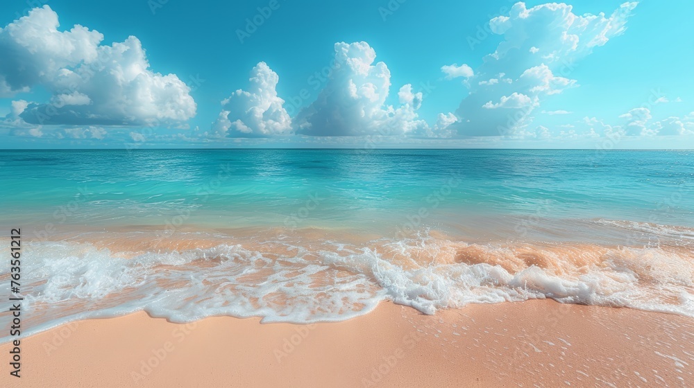 Tropical Summer Beach Background with Soft Focus Generative AI