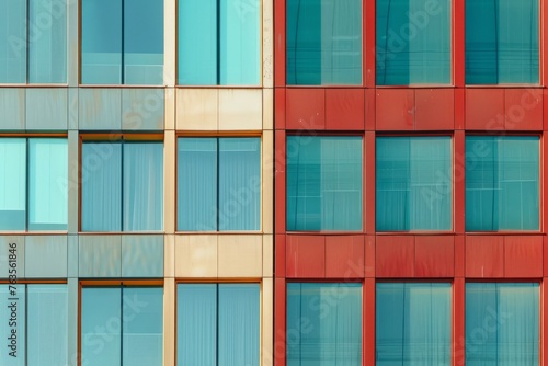 Detailed view of a professional office building showcasing numerous windows reflecting corporate identity and modern architecture