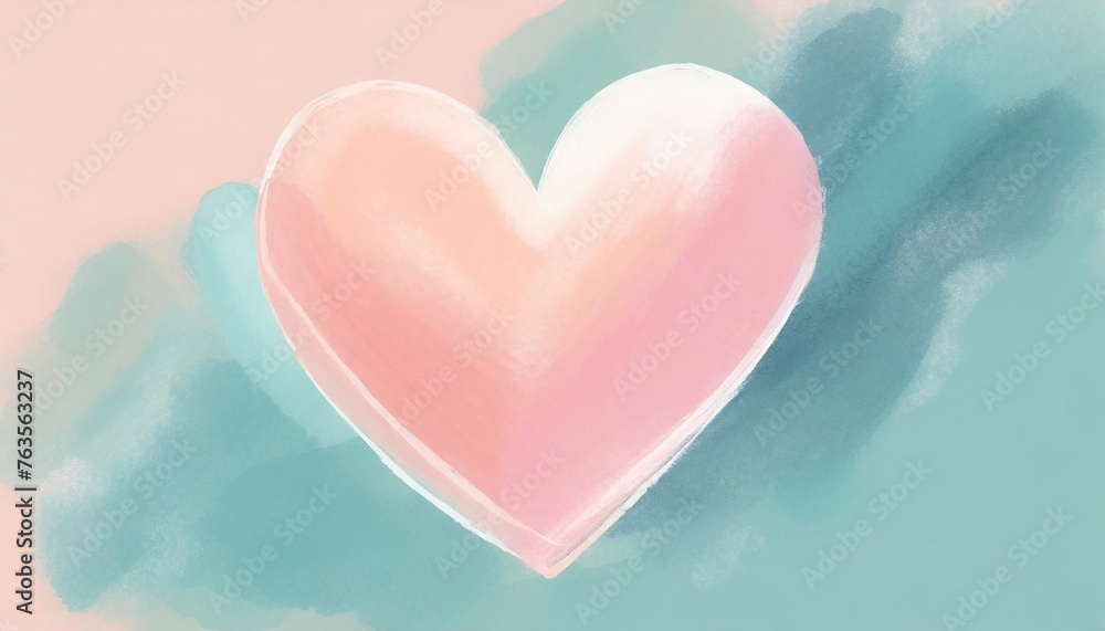 painting of a heart depicting love isolated pastel background copy space